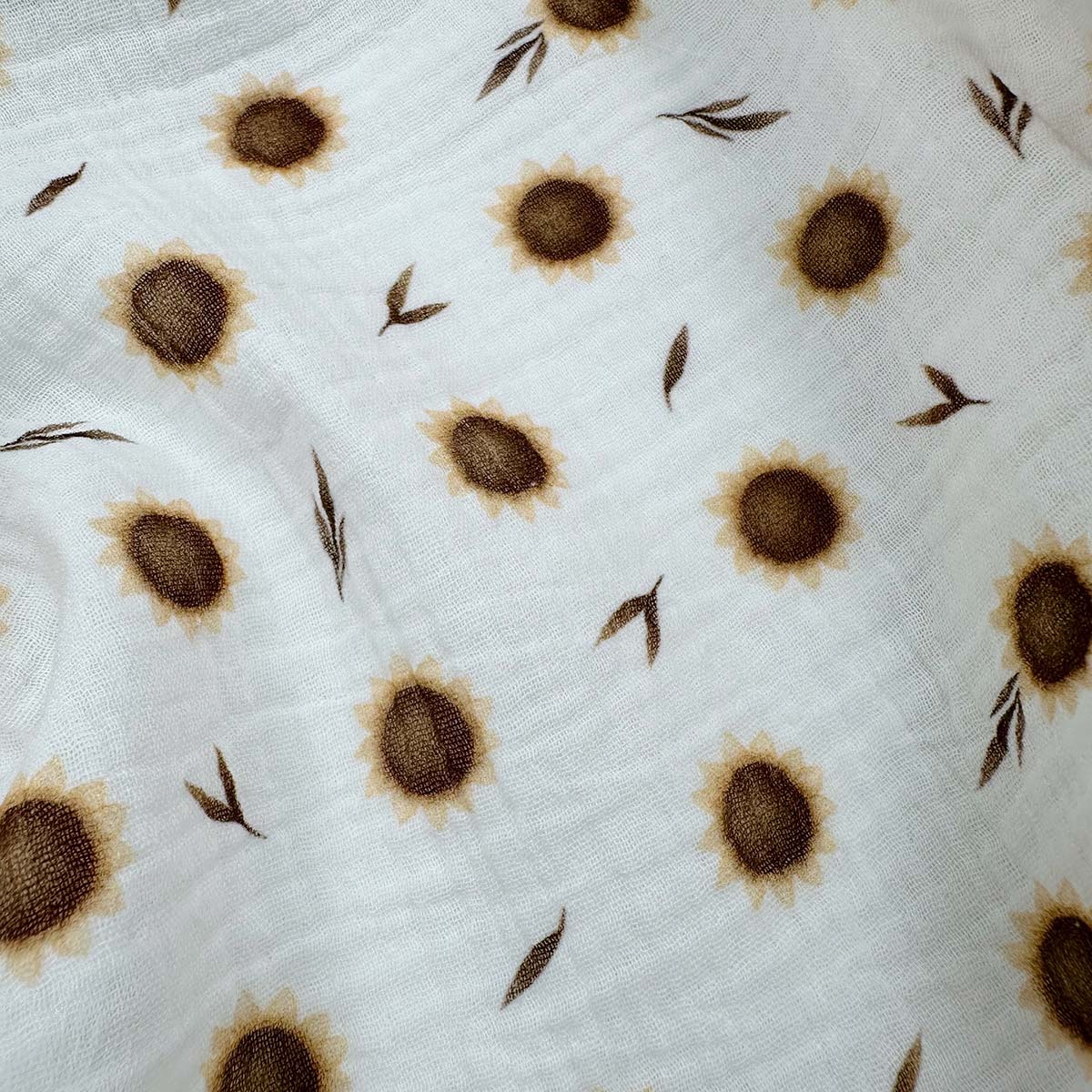 Cotton Double Gauze Fabric Sunflower Print