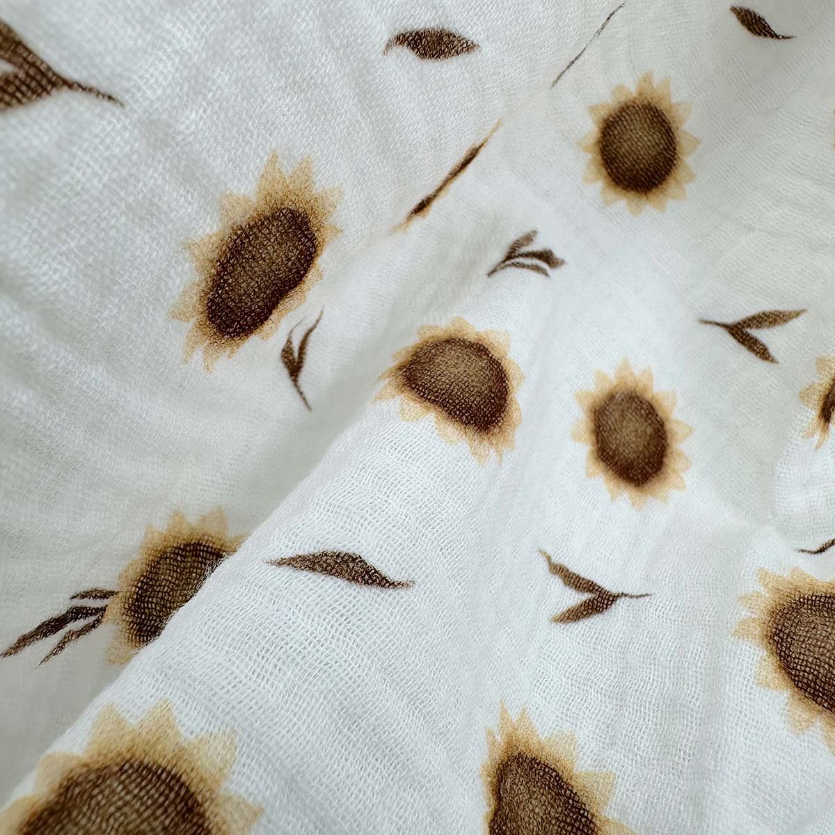 Cotton Double Gauze Fabric Sunflower Print