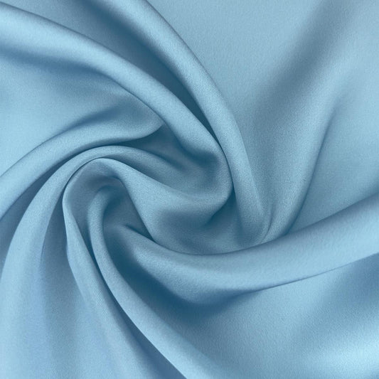 Faux Silk Satin - Airy Blue Unicolor Fabric