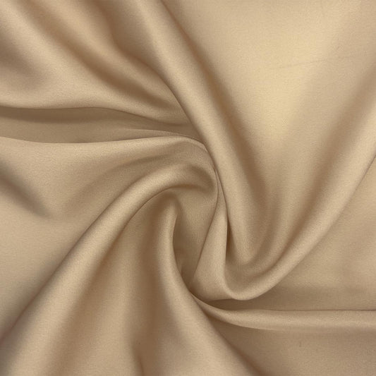 Faux Silk Satin - Beige Unicolor Fabric