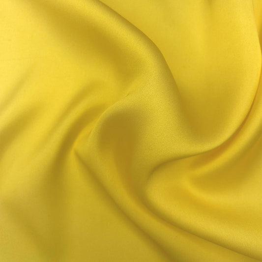 Faux Silk Satin - Blazing Yellow Unicolor Fabric