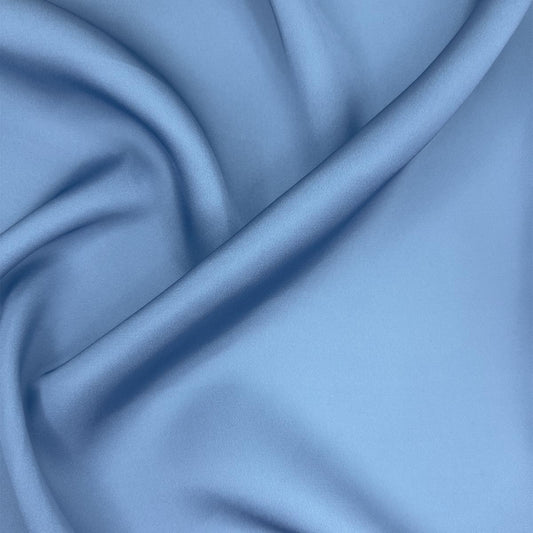 Faux Silk Satin - Blue Bonnet Unicolor Fabric