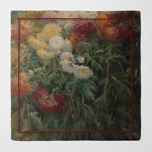 Chrysanthemums in the Garden at Petit-Gennevilliers silk scarf