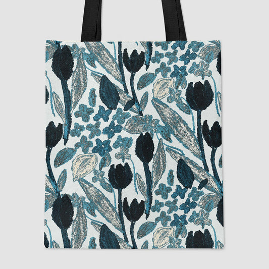 Flowers Drawn With Wax Crayons - Tote Bag