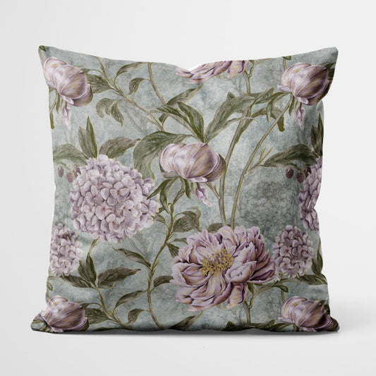 Pillow With Watercolor Flowers In Pastel Colors