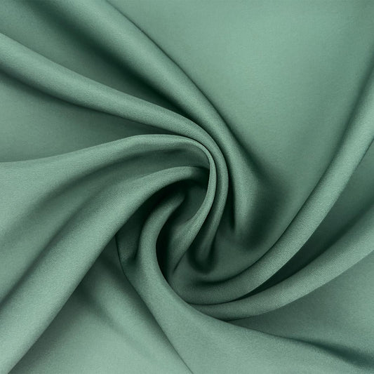 Faux Silk Satin - Sea Pine Unicolor Fabric