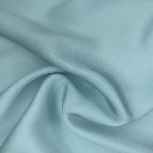 Faux Silk Satin - Tranquil Blue Unicolor Fabric