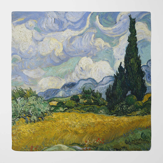 Wheat Field with Cypresses by Vincent van Gogh silk scarf