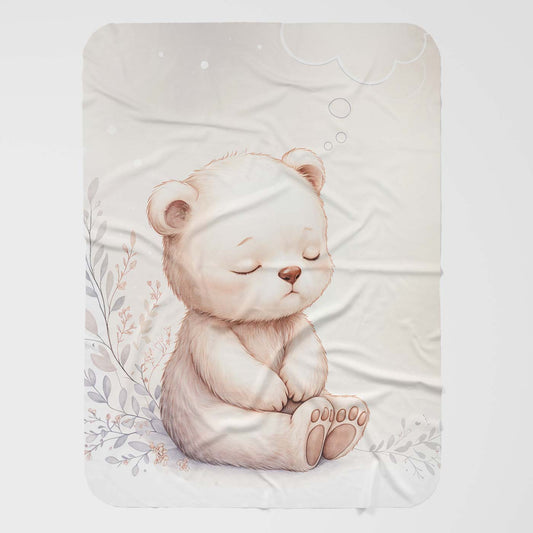 Cute Sleeping Teddy Bear - Throw Blanket