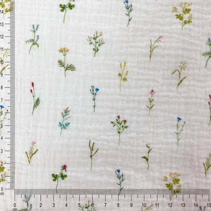 Cotton Double Gauze - Delicate Meadow Flower Print