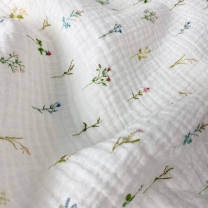 Cotton Double Gauze - Delicate Meadow Flower Print