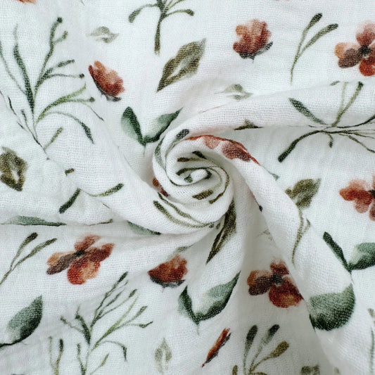 Cotton Double Gauze - Print With Flowers