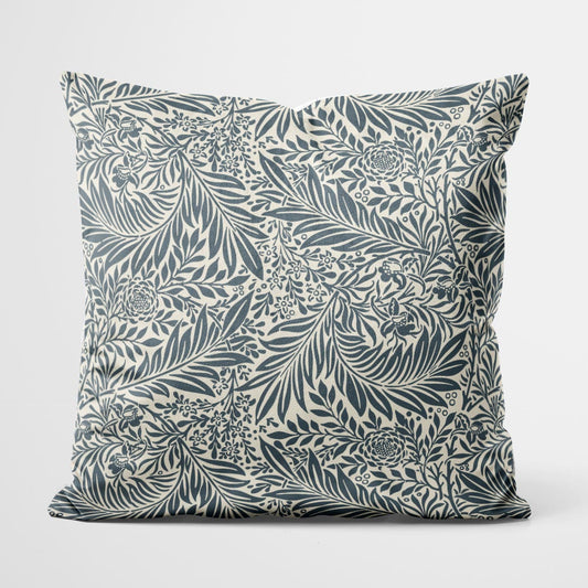 Antique Blue Flowers On Beige - Pillow