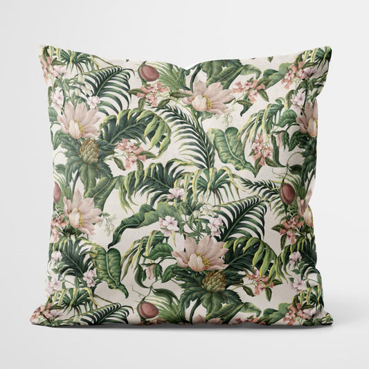 Tropical Leaves, Plants and Flowers - Pillow